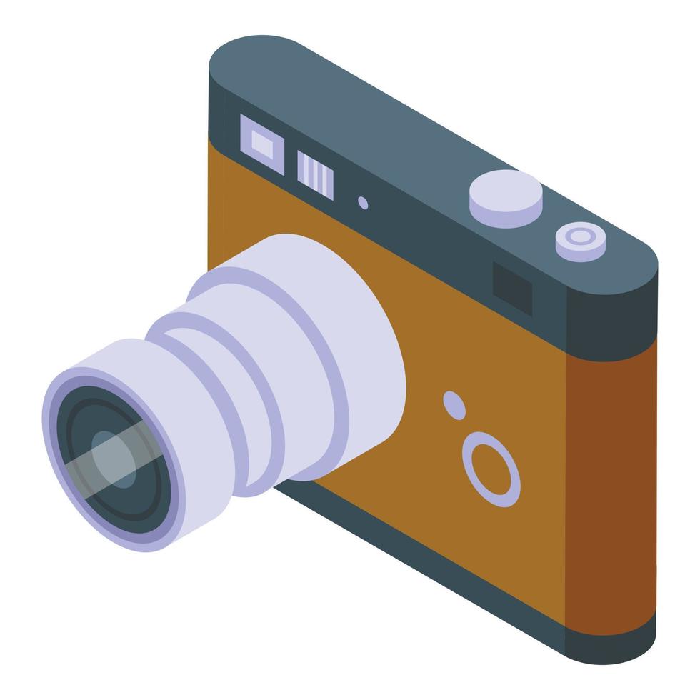 analoog camera icoon isometrische vector. retro apparaat vector