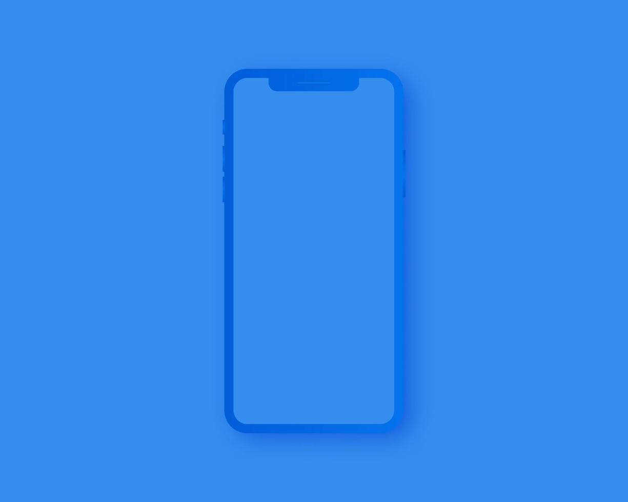 smartphone mockup vector. lege smartphone geïsoleerd op blauwe achtergrond. mockup vector geïsoleerd. sjabloon ontwerp. realistische vectorillustratie.