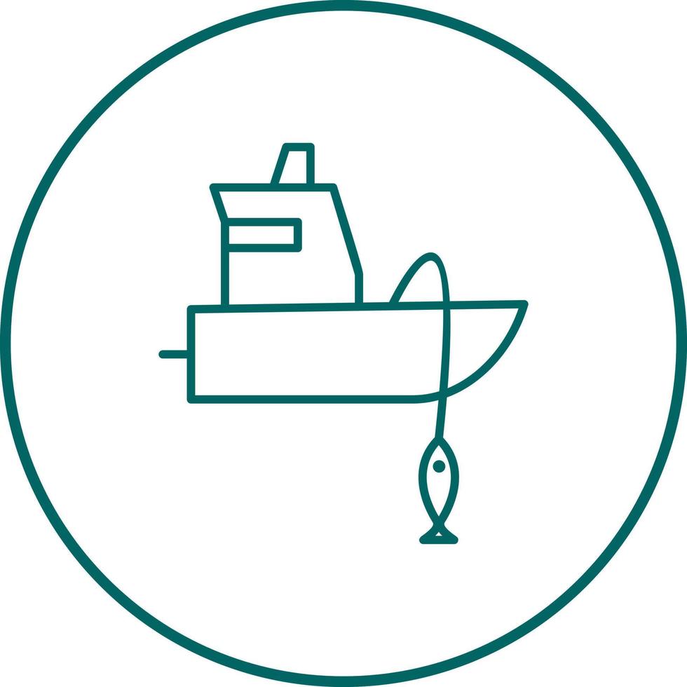 visvangst boot vector icoon