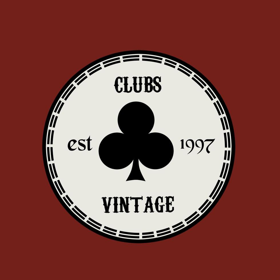 illustratie vector van Clubs kaart in wijnoogst symbool perfect voor afdrukken, enz