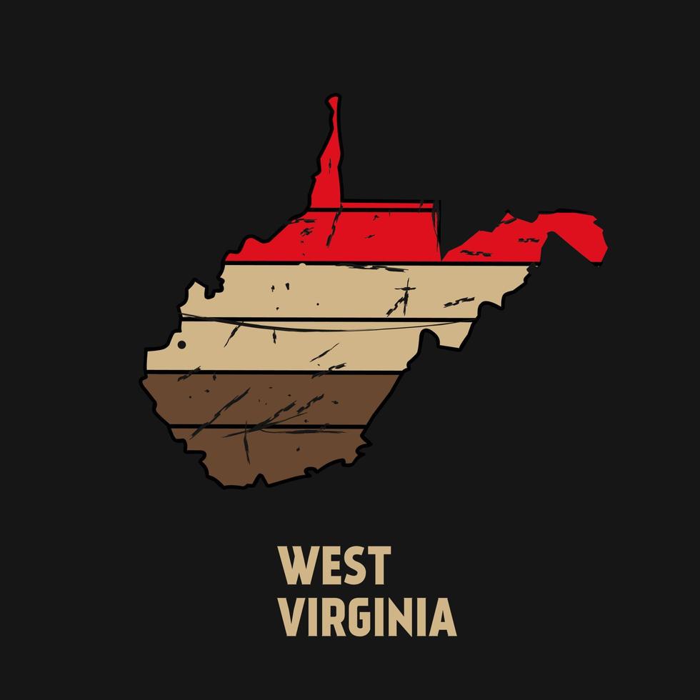 illustratie vector van west virgina kaart ontwerp met wijnoogst kleur perfect voor afdrukken, achtergrond, enz