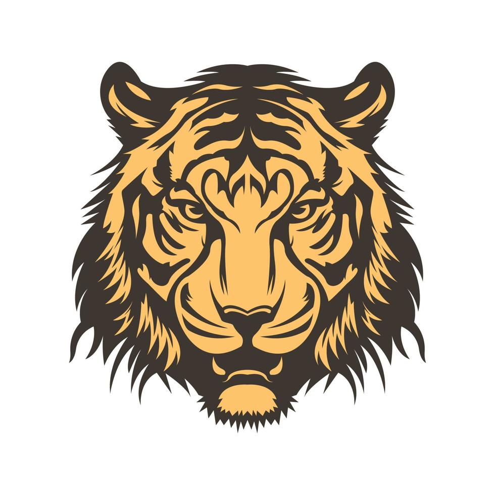 de opvallend tijger een symbool van wreedheid en elegantie, mascotte logo concept vector illustratie tekenfilm. geschikt voor logo, behang, banier, kaart, boek illustratie, t-shirt, sticker, omslag, enz
