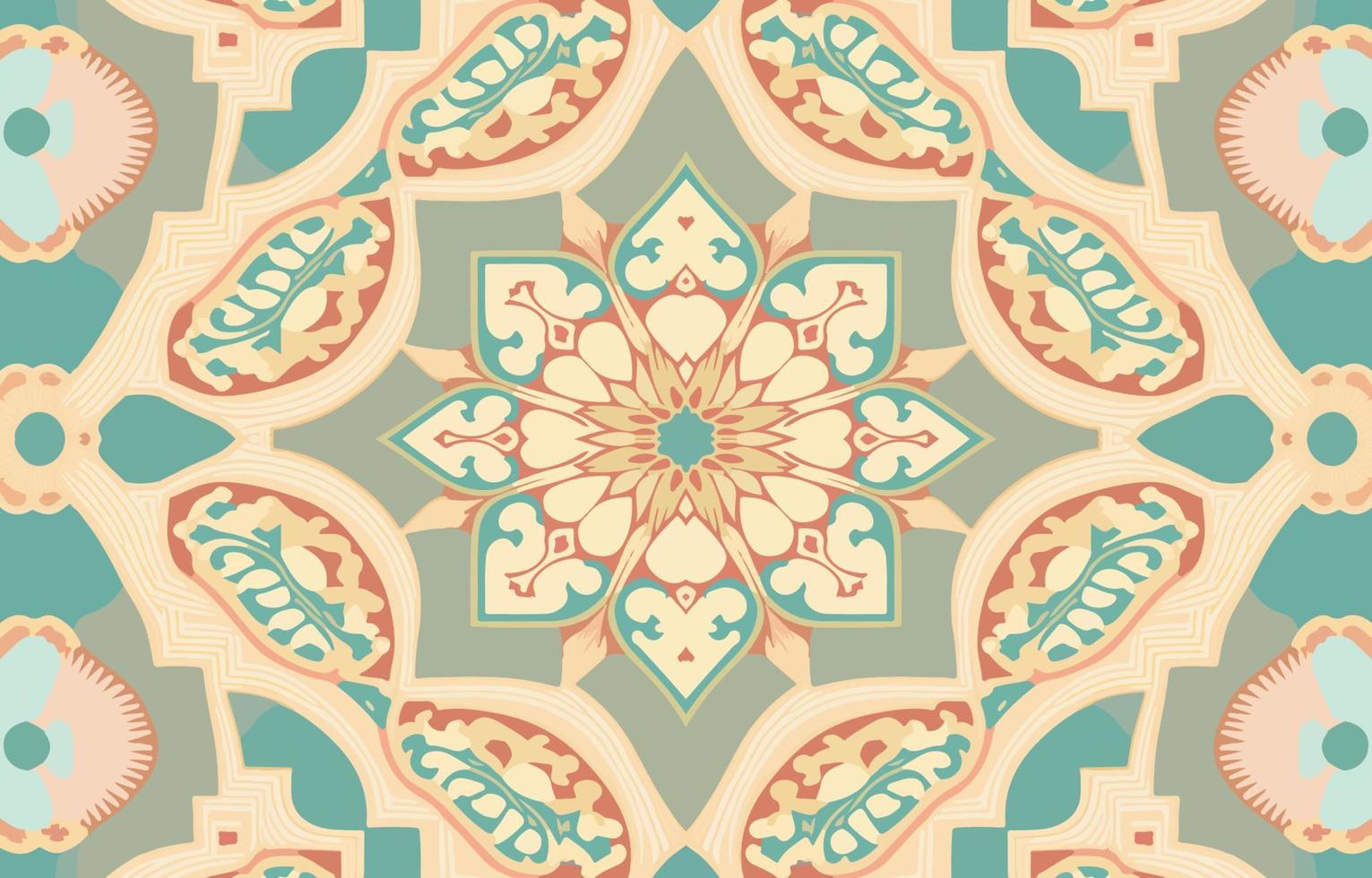 bloem mandala naadloos patroon pastel toon. abstract grafisch kleding stof lijn modern elegant minimaal wijnoogst retro stijl. ontwerp voor structuur textiel afdrukken kunst ontwerp achtergrond behang achtergrond. vector