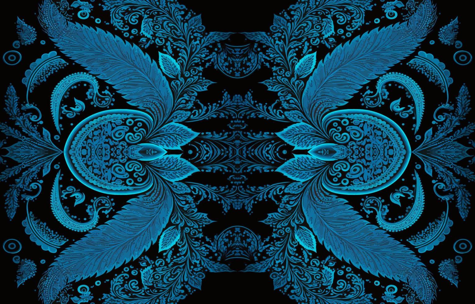 paisley naadloos patroon blauw toon. abstract traditioneel volk antiek etnisch tribal grafisch paisley lijn. structuur textiel kleding stof patronen vector illustratie. overladen elegant luxe wijnoogst retro stijl