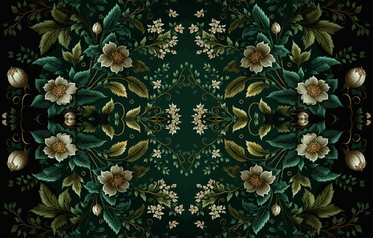 bloemen naadloos kleding stof patroon in donker toon. abstract kleding stof textiel lijn grafisch bloem antiek. etnisch bloemen vector overladen elegant luxe wijnoogst retro stijl. bloemen kunst afdrukken ontwerp voor textiel.