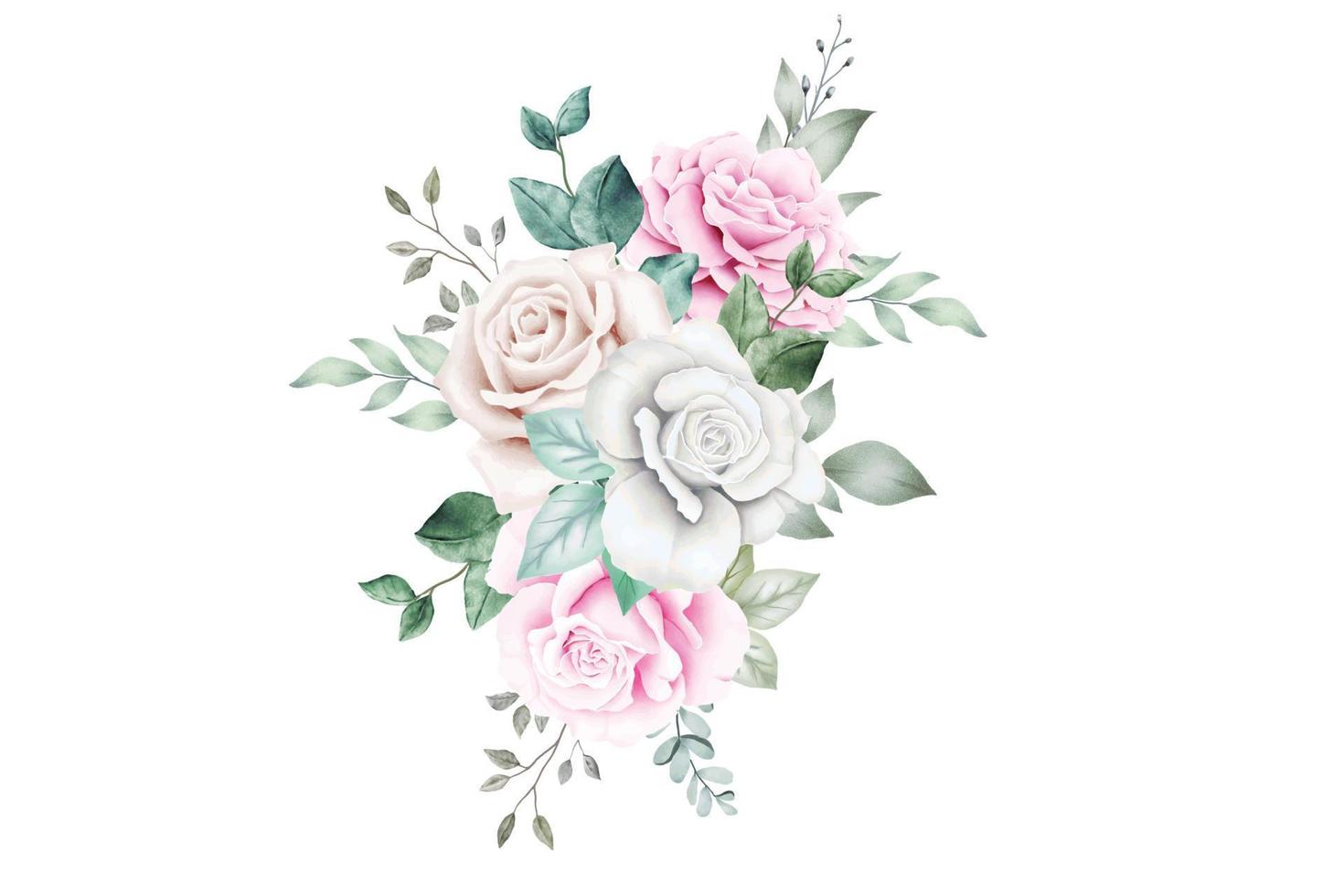 mooi bloemen rozen boquet waterverf vector