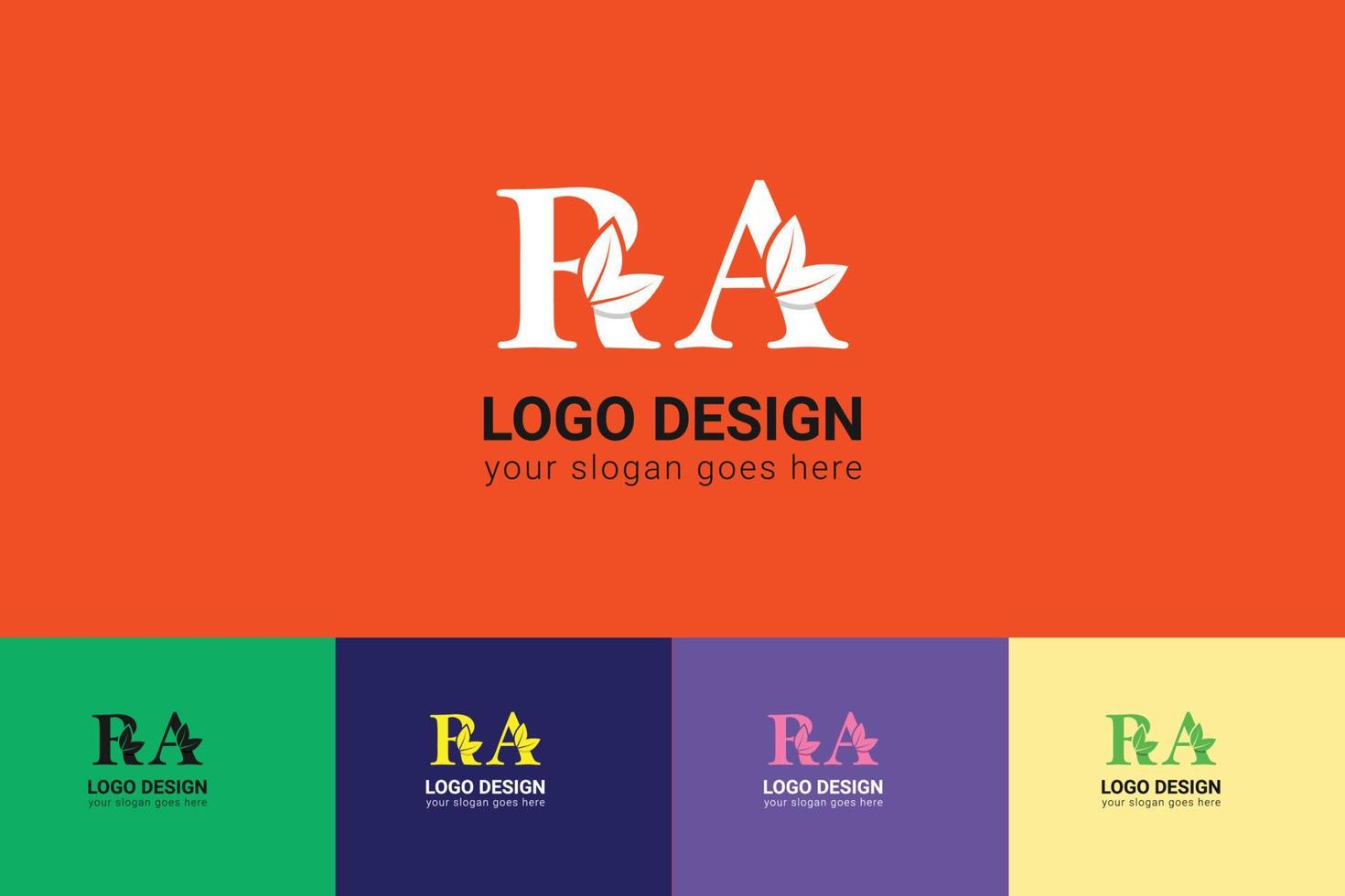 ra brieven eco logo met groen blad. ecologie brief logo. vector lettertype voor natuur affiches, eco vriendelijk embleem, veganistisch identiteit, kruiden en botanisch kaarten enz.