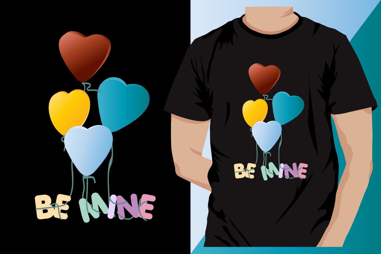 worden de mijne - kleurrijk liefde of hart vormig ballonnen t-shirt ontwerp vector