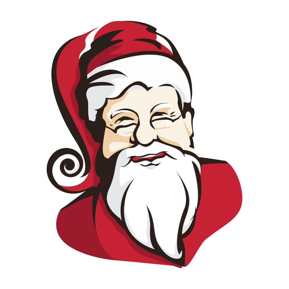 afbeelding van de kerstman, portret vectorillustratie vector