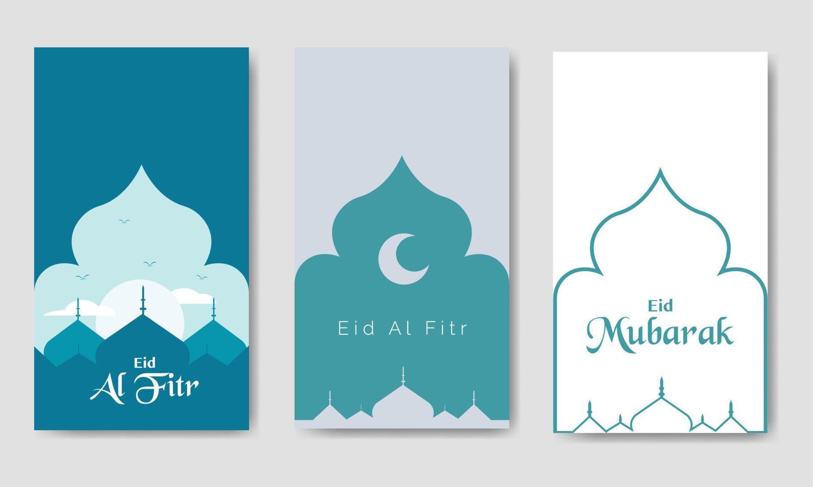 eid al fitr moskee bundel sjabloon vector