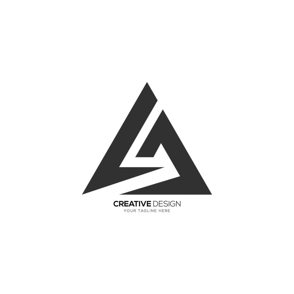 brief een l creatief driehoek vorm monogram logo vector