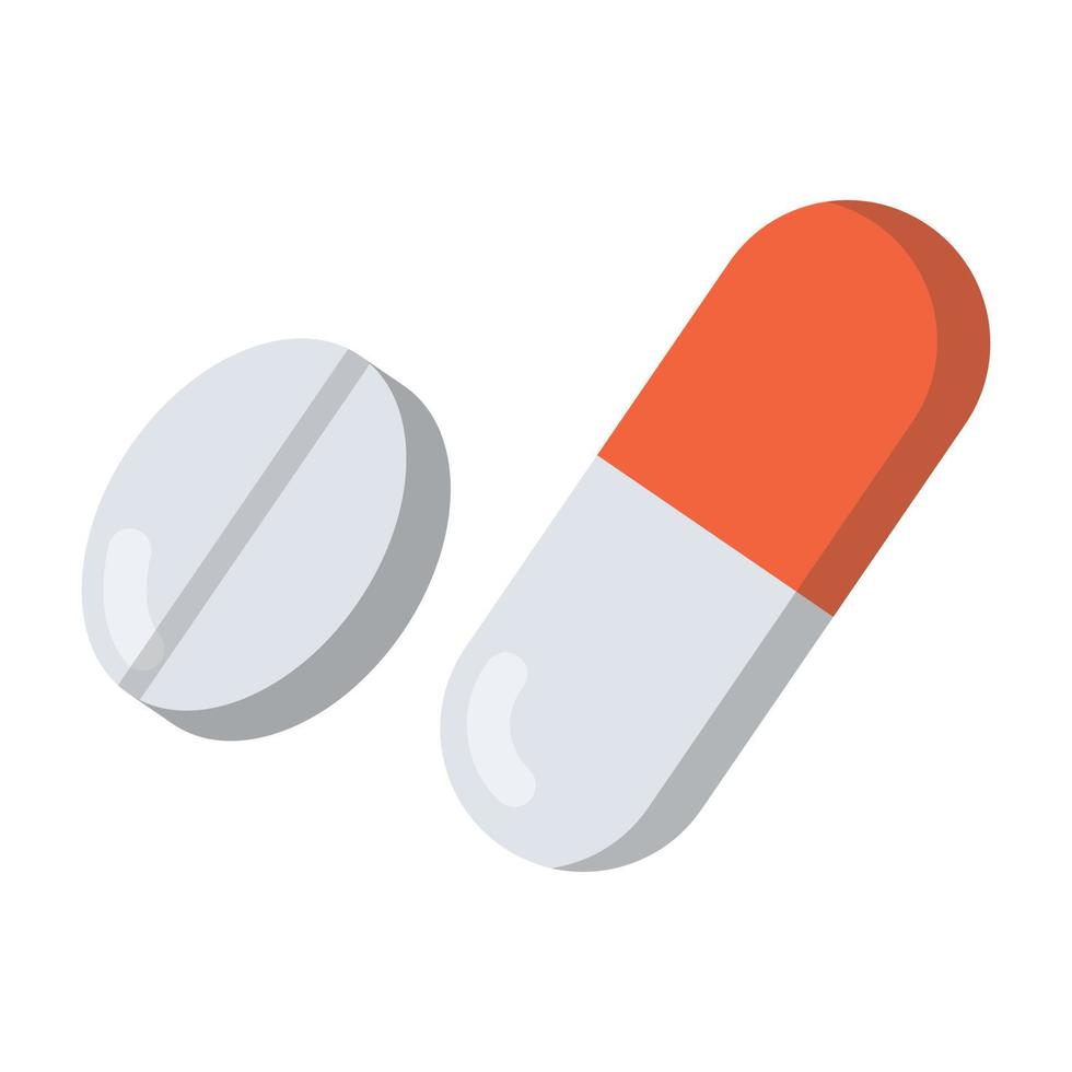 gemakkelijk vlak pil en capsule ontwerp. geneeskunde tablet pil en capsule drugs, verschillend gezondheidszorg apotheek. vector farmaceutisch dosering genezen geneesmiddelen