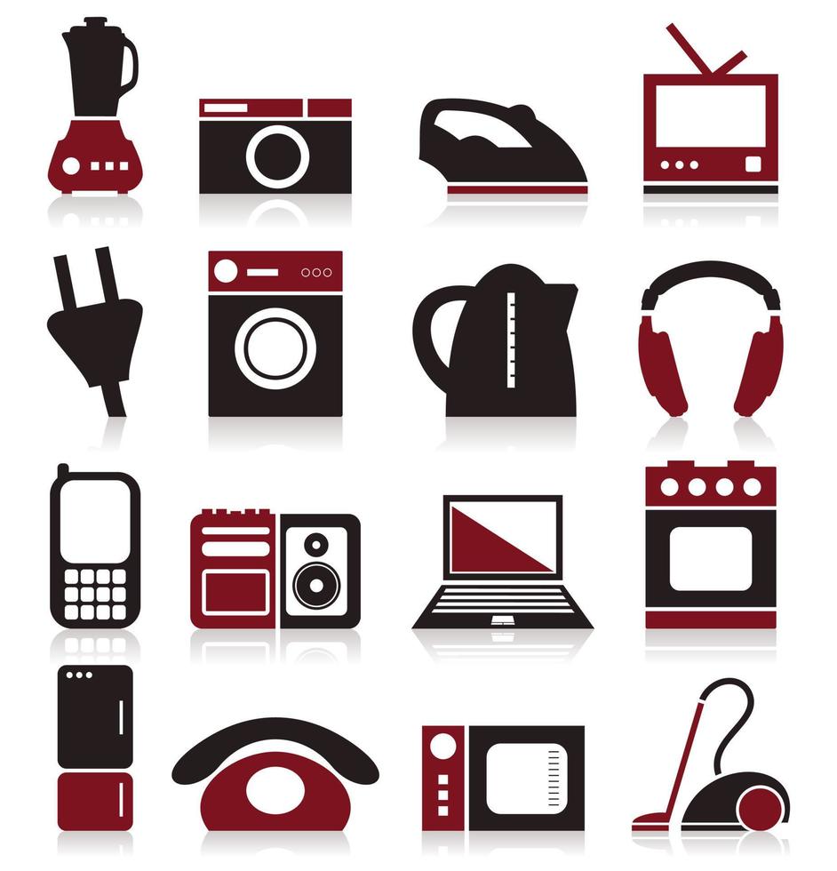 reeks van pictogrammen Aan een thema huis huishoudelijke apparaten. een vector illustratie