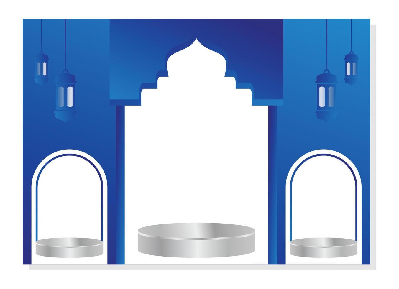 podium sjabloon met Islamitisch nuances, ontwerp voor Product Scherm, presentatie, stadium voor Islamitisch vakantie. gemakkelijk ontwerp illustratie vector