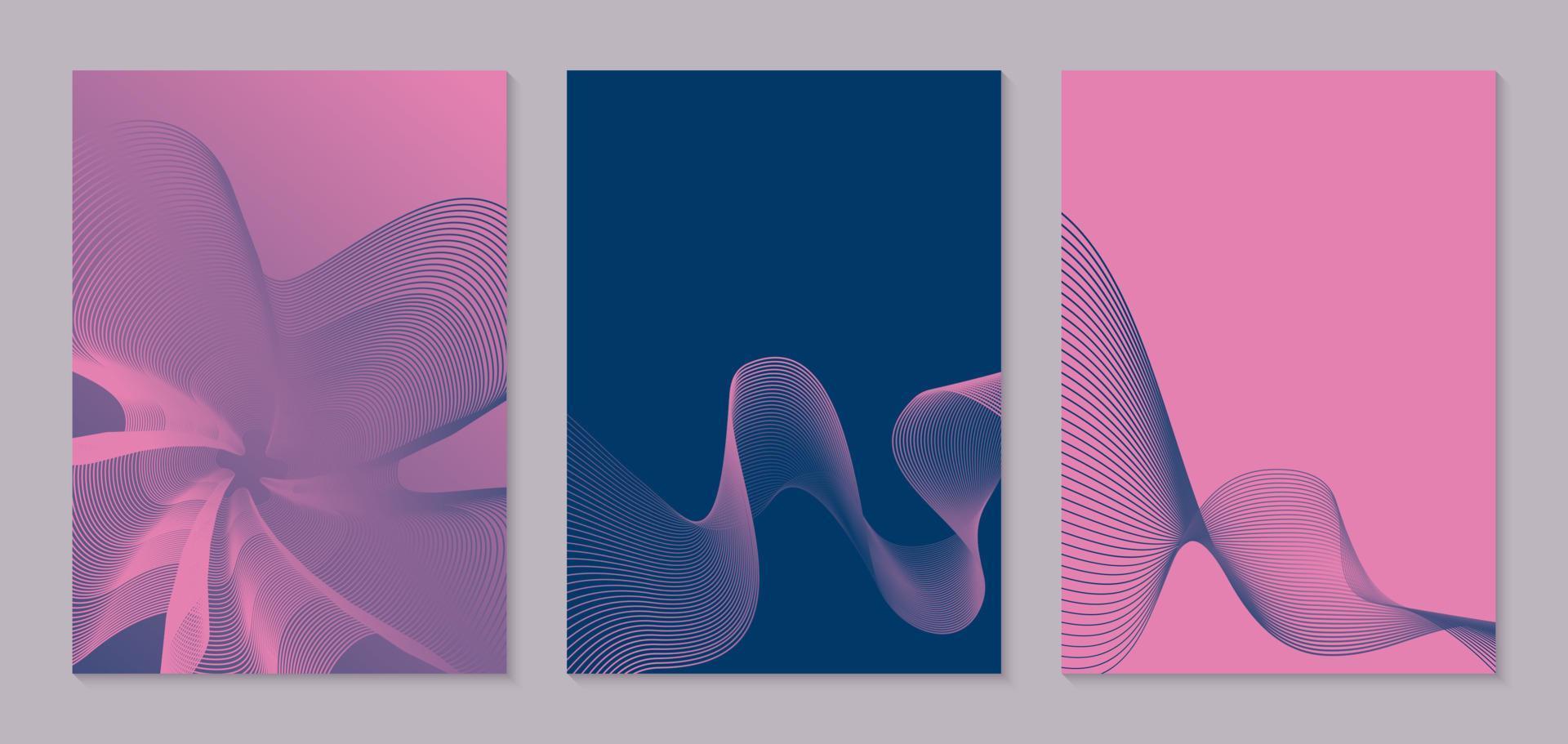 covers reeks met minimalistische ontwerp. meetkundig achtergronden met golvend halftone lijnen. mooi zo voor spandoeken, plakkaten, affiches, flyers enz. vector illustratie.