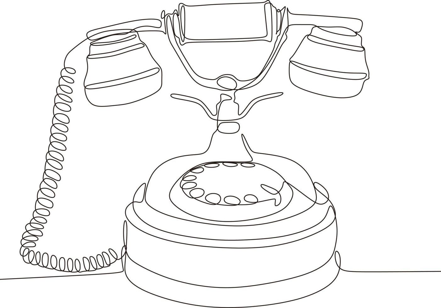 huis telefoon doorlopend lijn tekening. een lijn kunst van huis huishoudelijke apparaten, telefoon communicatie, wijnoogst huis telefoon, retro stijl, telefoon ontvanger. vector illustratie