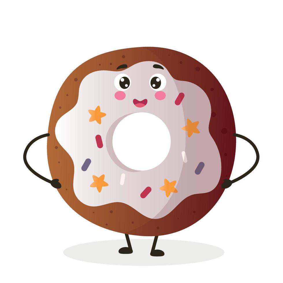 kawaii stijl donut kawaii schattig donut vector