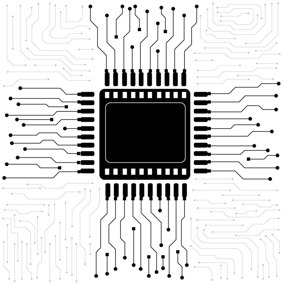 computerchip elektronische printplaat vector voor technologie en financiën concept en onderwijs voor de toekomst