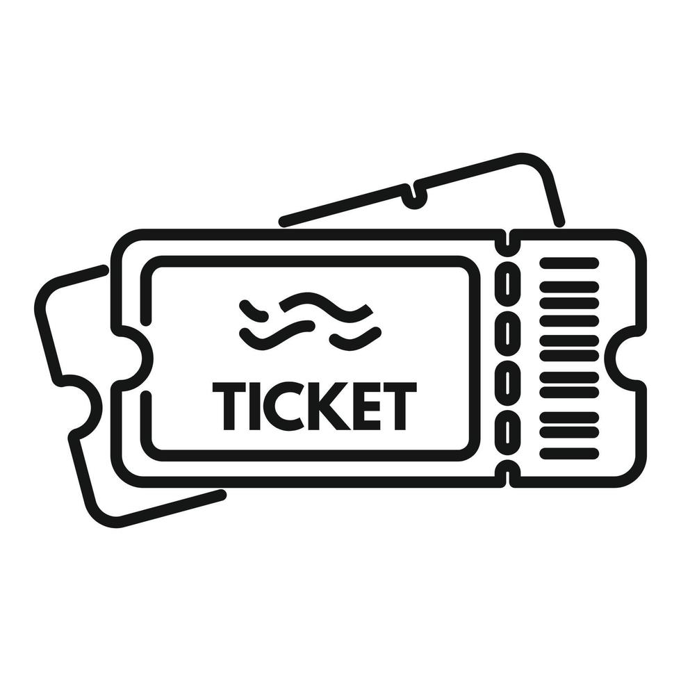 water park ticket icoon schets vector. aqua zwembad vector