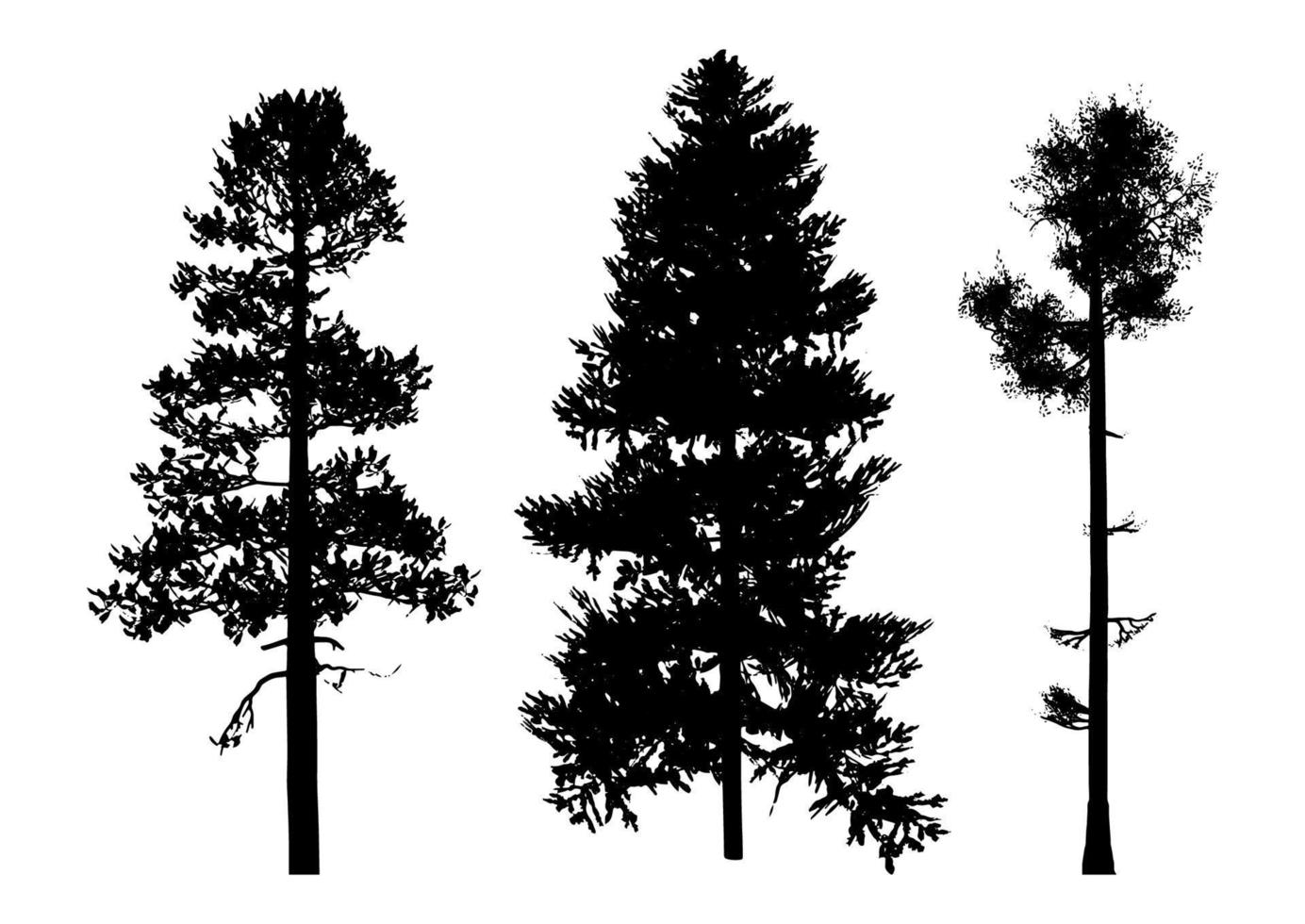 gedetailleerd boom silhouetten verzameling vector