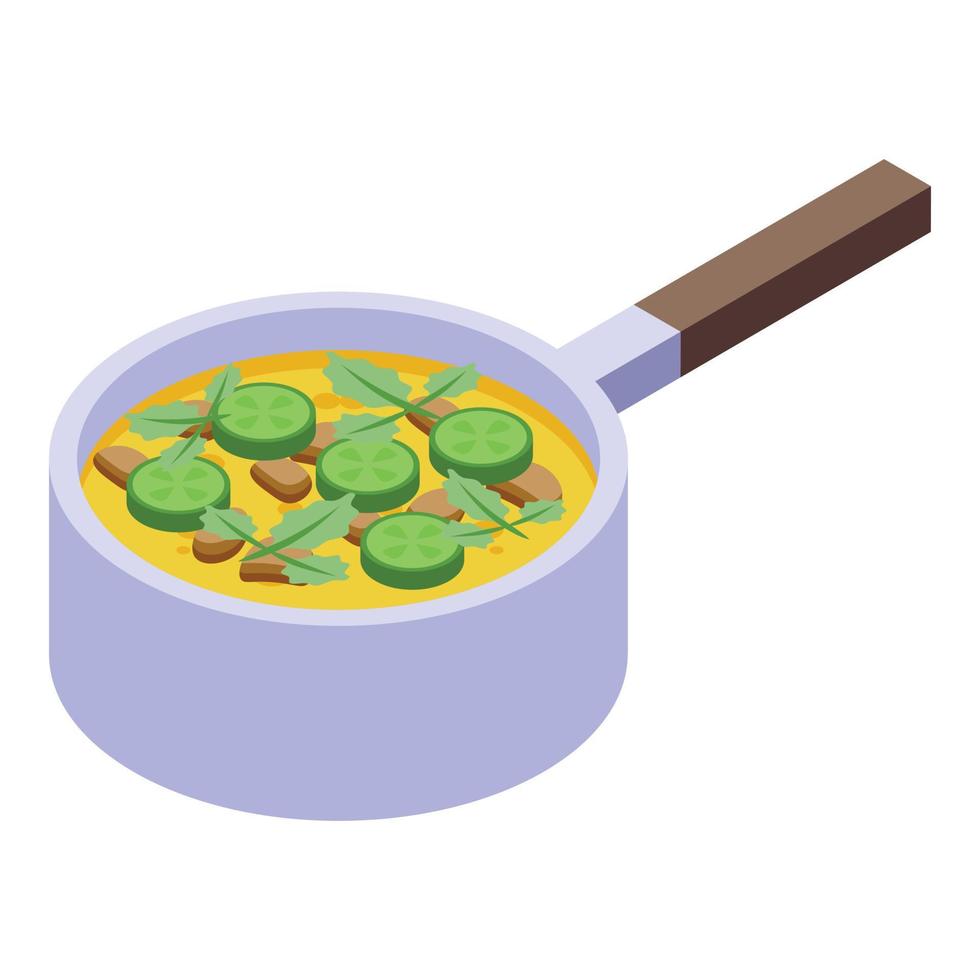 voorjaar avondeten soep icoon isometrische vector. Chinese maaltijd vector