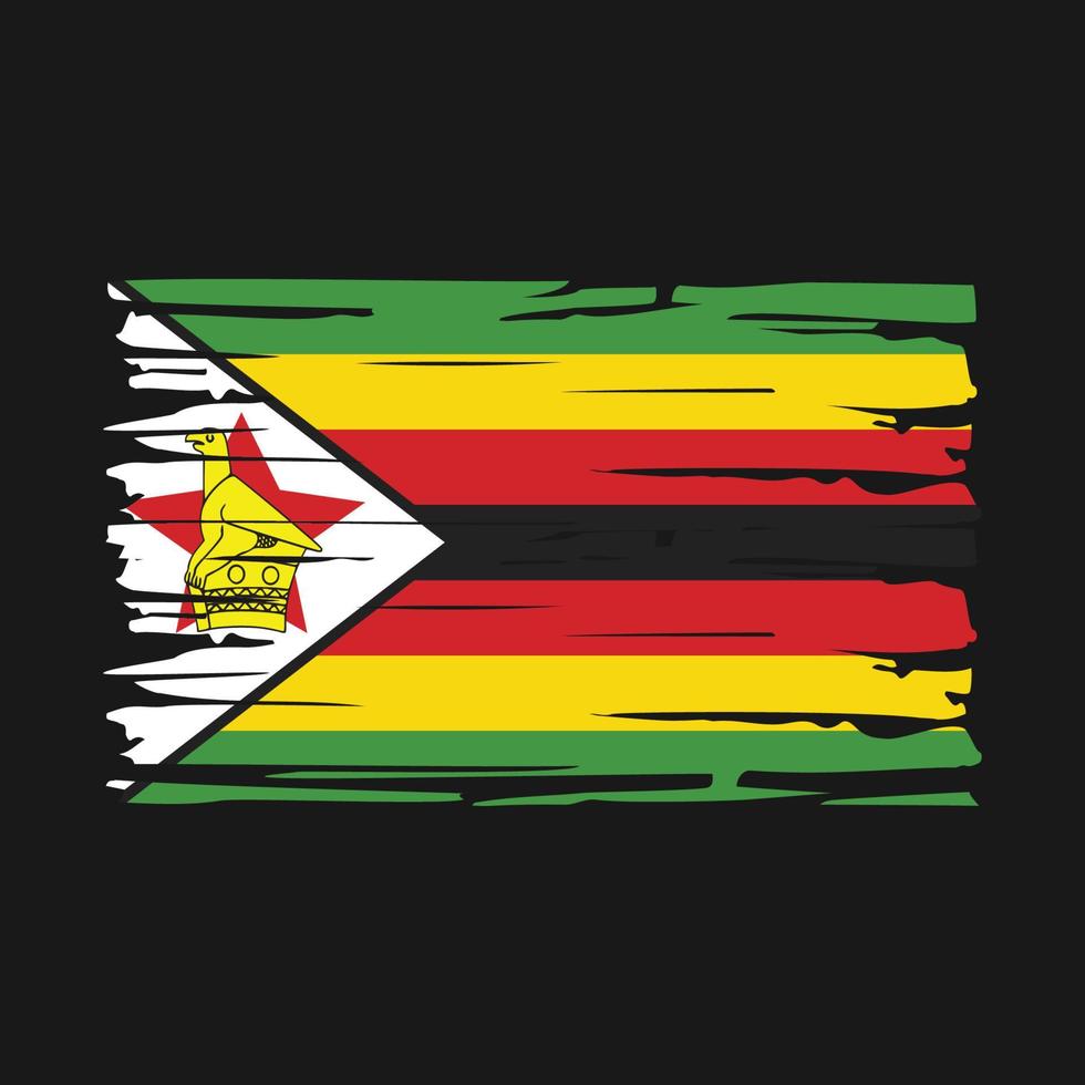 zimbabwaanse vlagborstel vector