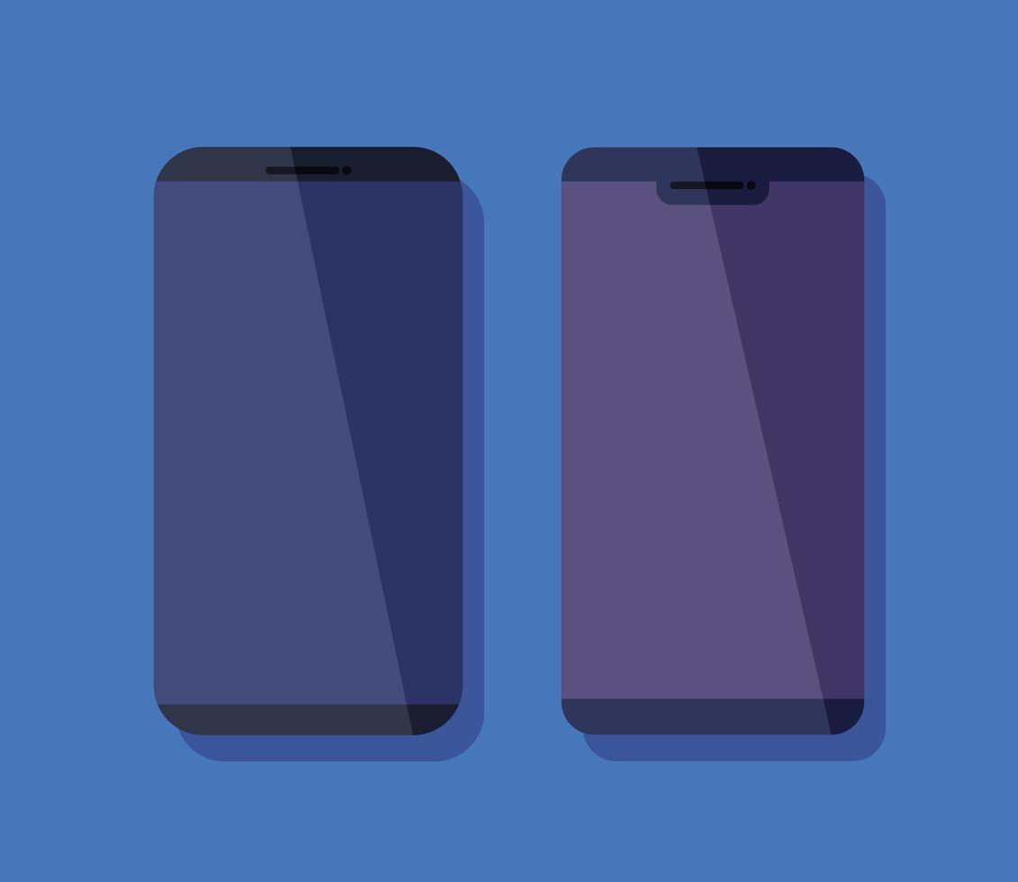 set van smartphones apparaten technologie iconen vector