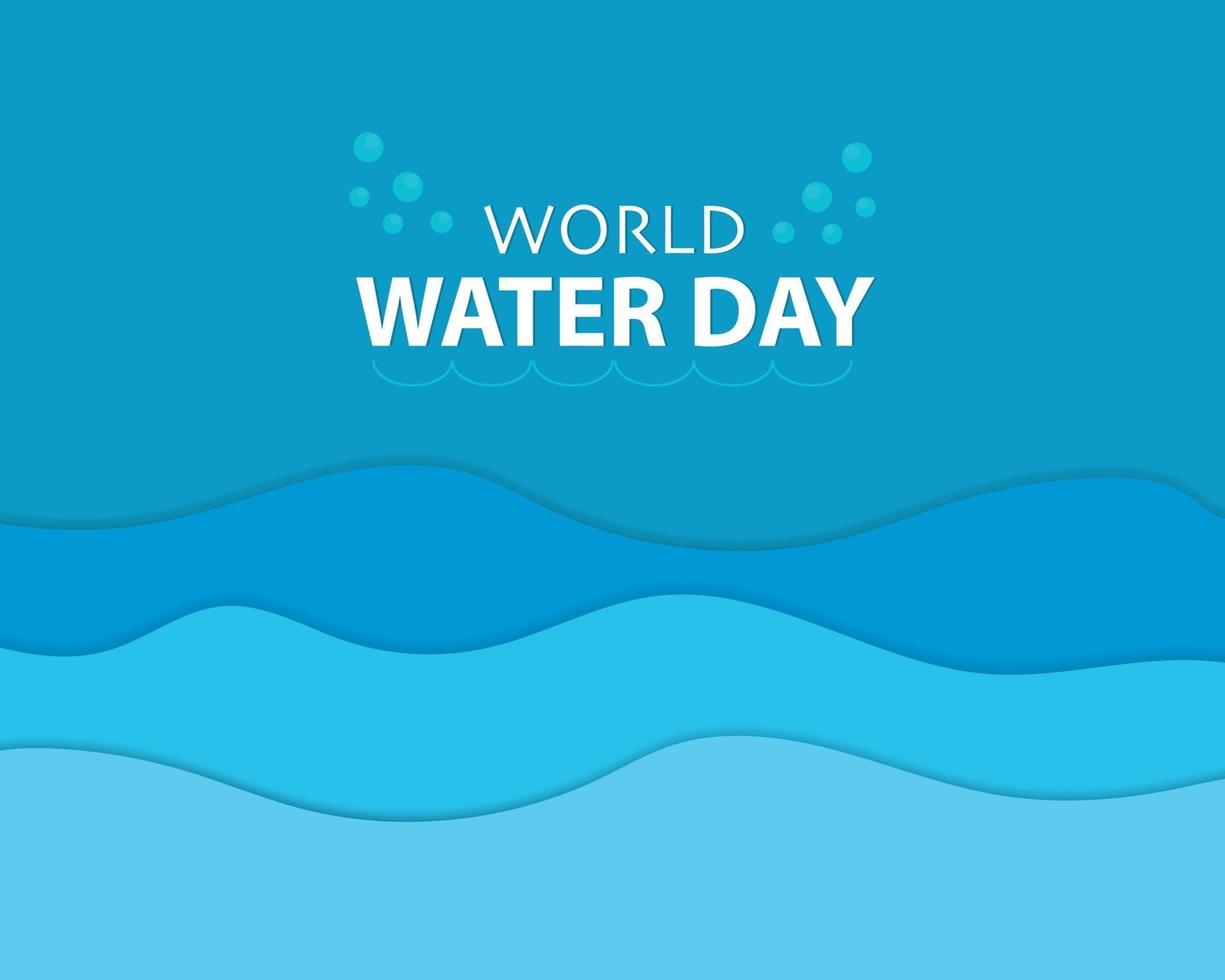 wereld water dag achtergrond papier stijl vector