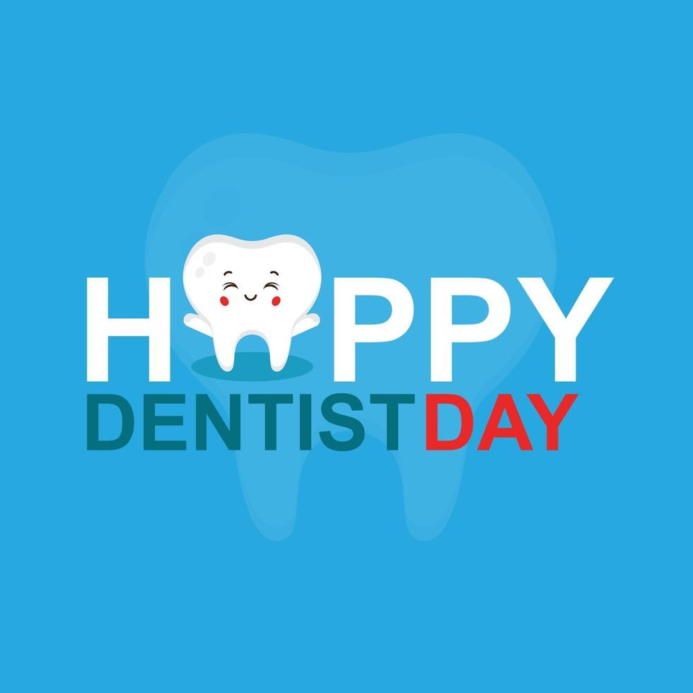 voorraad vector gelukkige tandarts dag banner