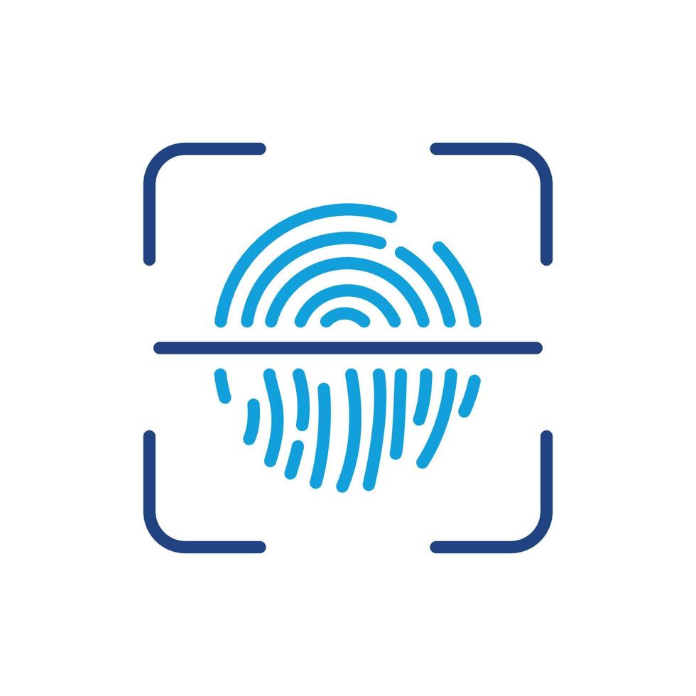 biometrisch identiteit symbool. vingerafdruk identificatie kleur teken. tintje ID kaart lijn icoon. vinger afdrukken scanner schets icoon. bewerkbare hartinfarct. geïsoleerd vector illustratie.