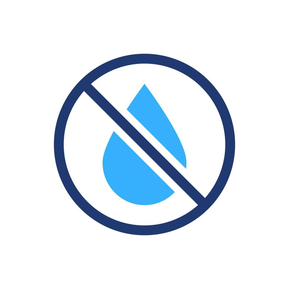 water laten vallen verboden silhouet icoon. vloeistoffen zijn verboden kleur pictogram. Doen niet drinken water kleurrijk icoon. geïsoleerd vector illustratie.