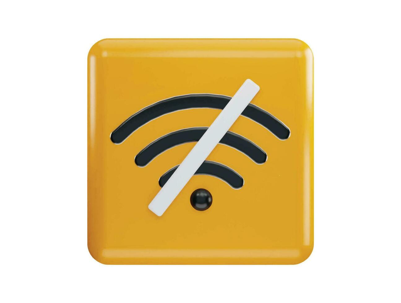 Nee Wifi signaal met 3d renderen vector icoon illustratie