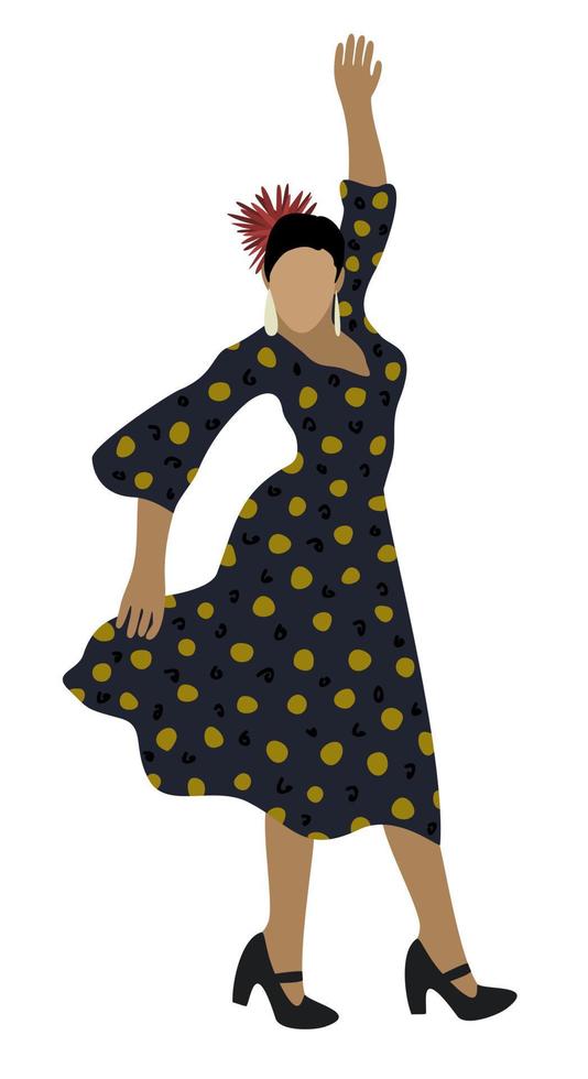 vrouw dansen flamenco. vector geïsoleerd illustratie.