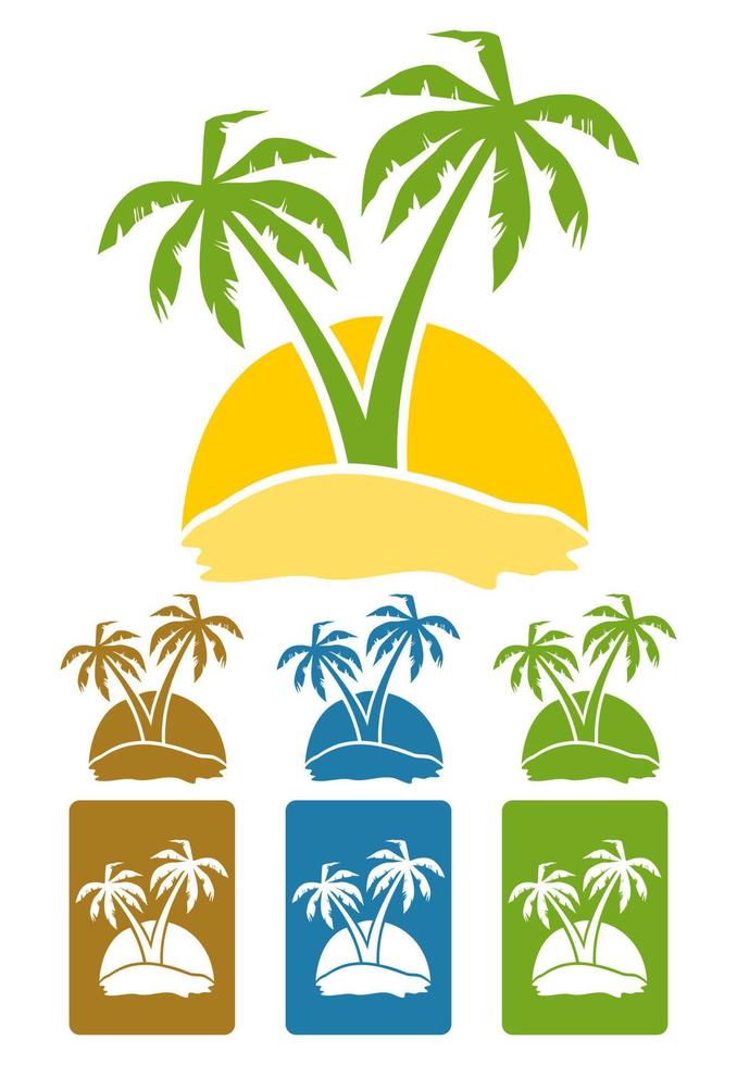 de palm boom beeld Aan eiland. een vector illustratie