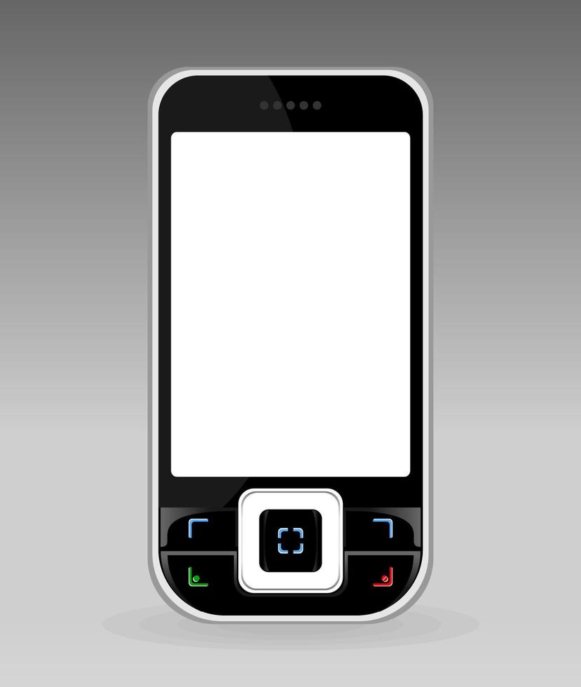 zwart cellulair telefoon met de wit scherm. een vector illustratie