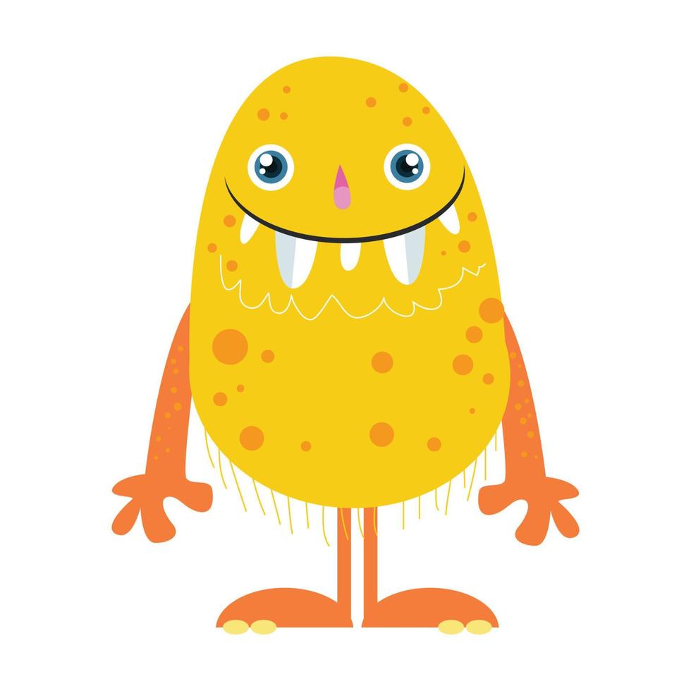 schattig geel monster vector