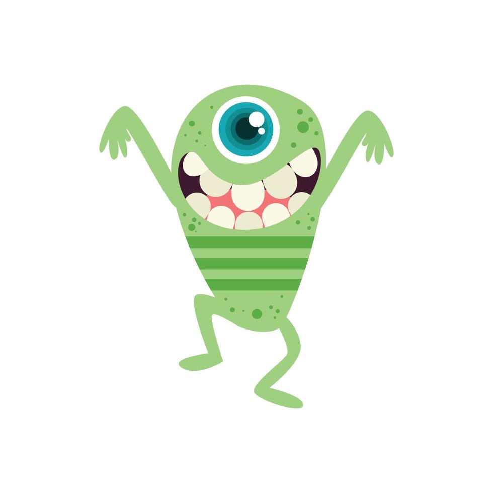 schattig monster groot oog vector