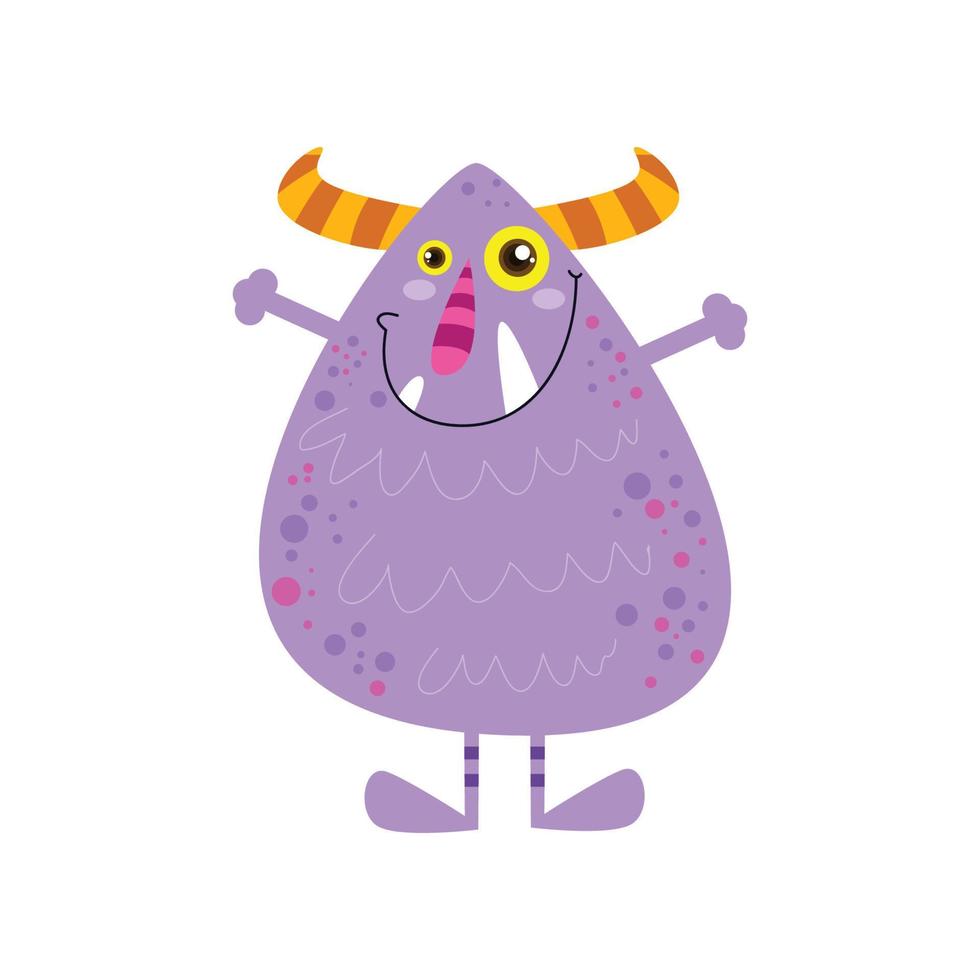 gelukkig Purper monster vector