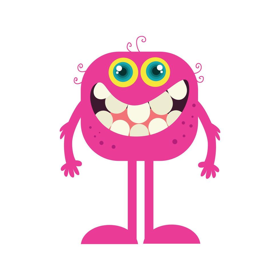 glimlachen roze monster vector