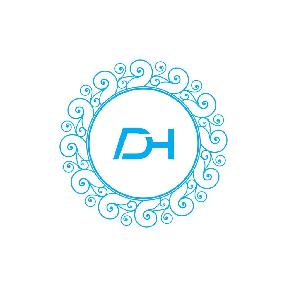 modern brief dh logo, geschikt voor ieder bedrijf of identiteit met dh of hd initialen vector