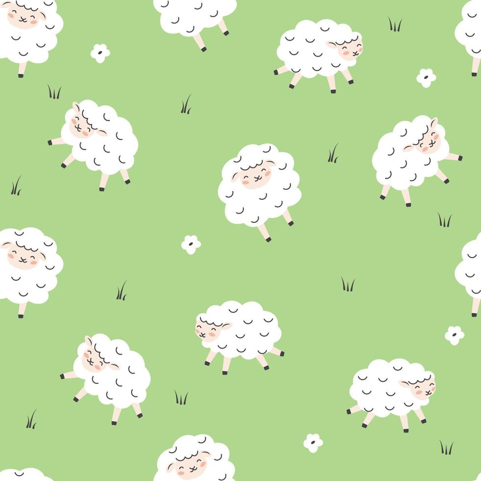 naadloos patroon met schattig slapen schapen. perfect voor kinderen kleding, stof, textiel, kinderkamer decoratie, inpakken papier vector