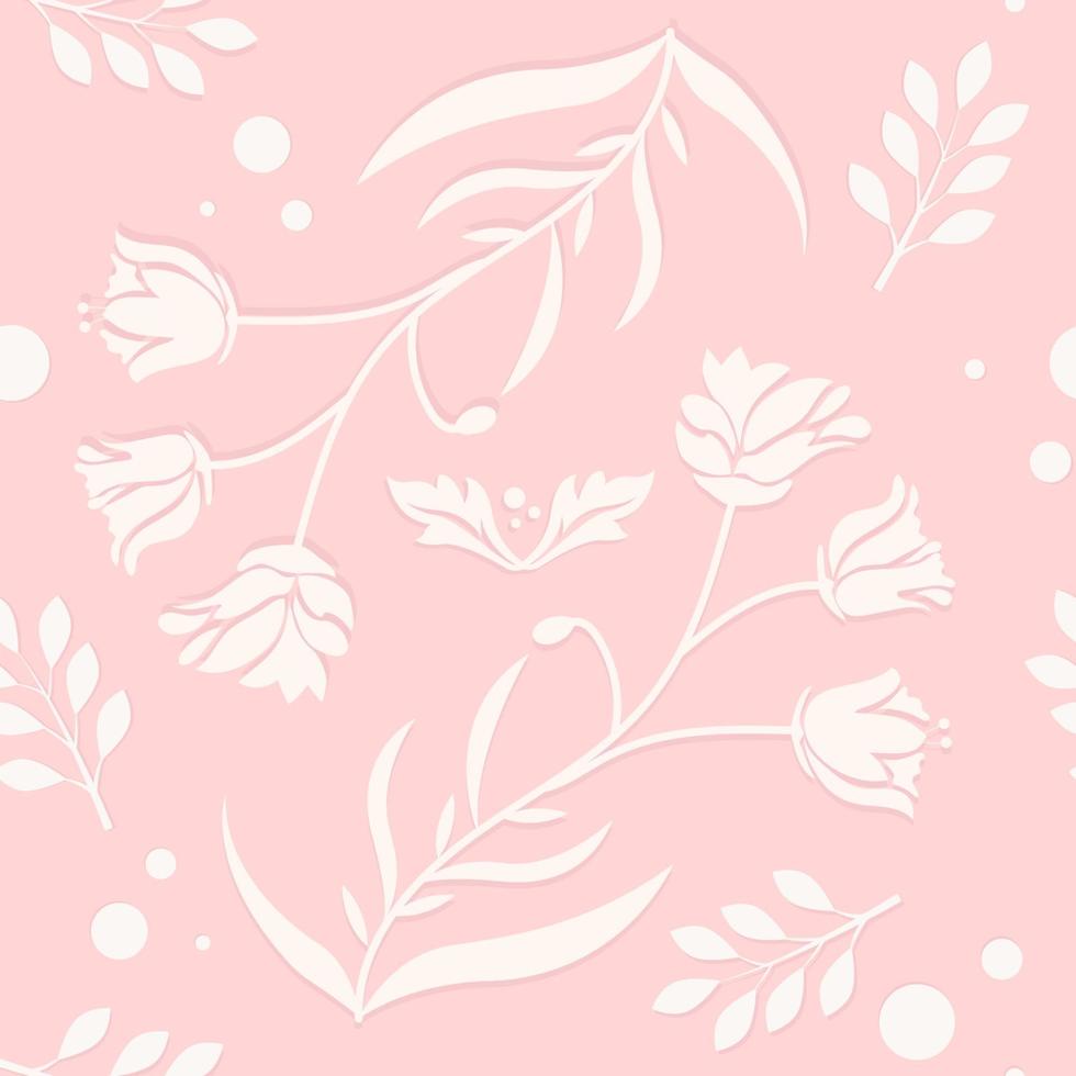 twotone bloemen naadloos patroon. witte bloemenprint. vector