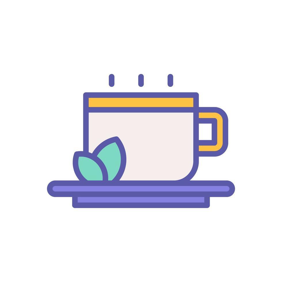 koffie icoon met gevulde kleur stijl vector