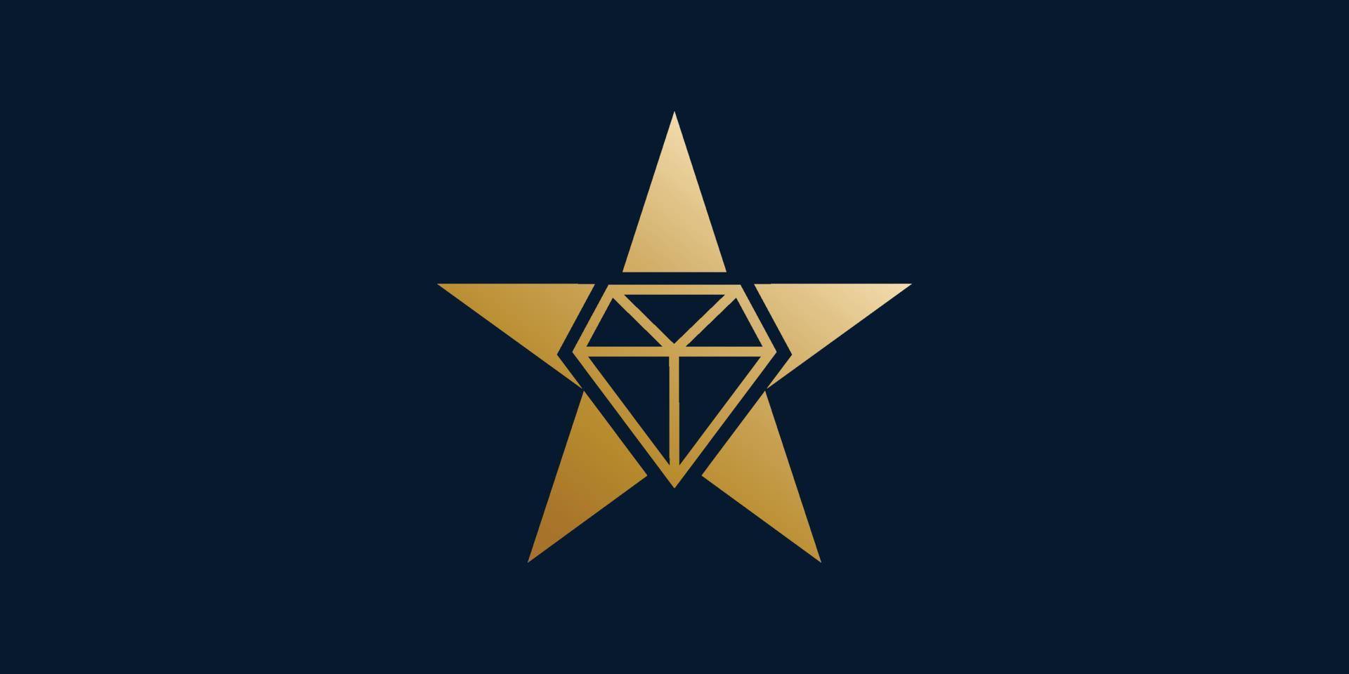 modern en elegant diamant ster logo ontwerp vector