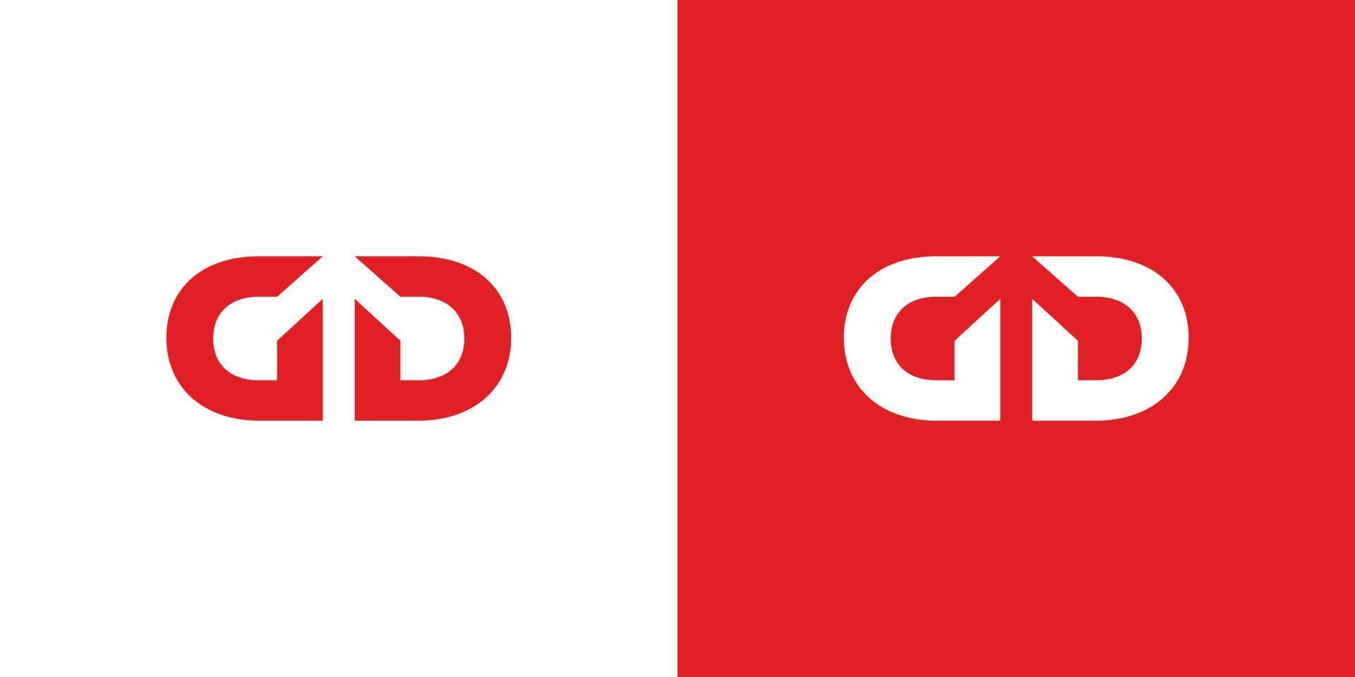 modern en sterk brief gd initialen logo ontwerp vector
