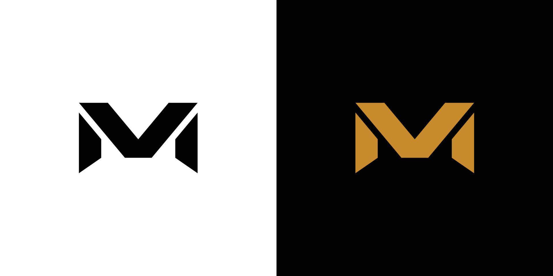 modern en sterk letter m initialen logo-ontwerp vector