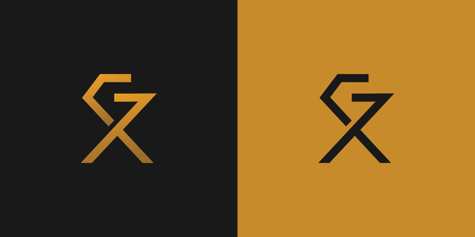 modern en sterk brief gx initialen logo ontwerp vector