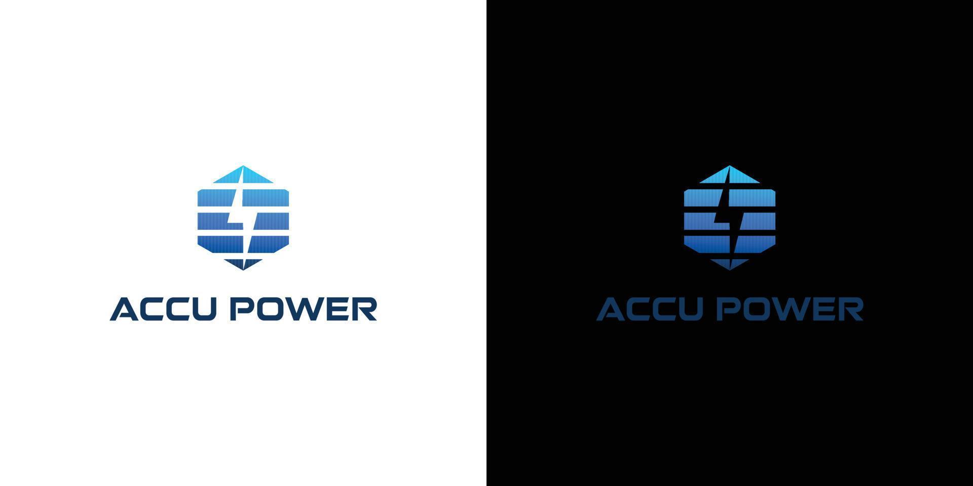 uniek en krachtig accu macht logo ontwerp 2 vector