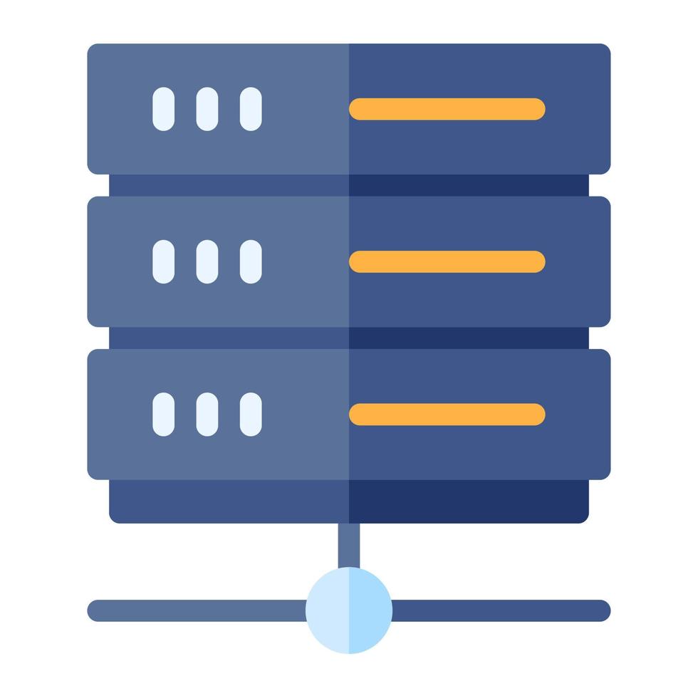 geïsoleerd hosting server in vlak icoon Aan wit achtergrond. opslag, netwerken vector