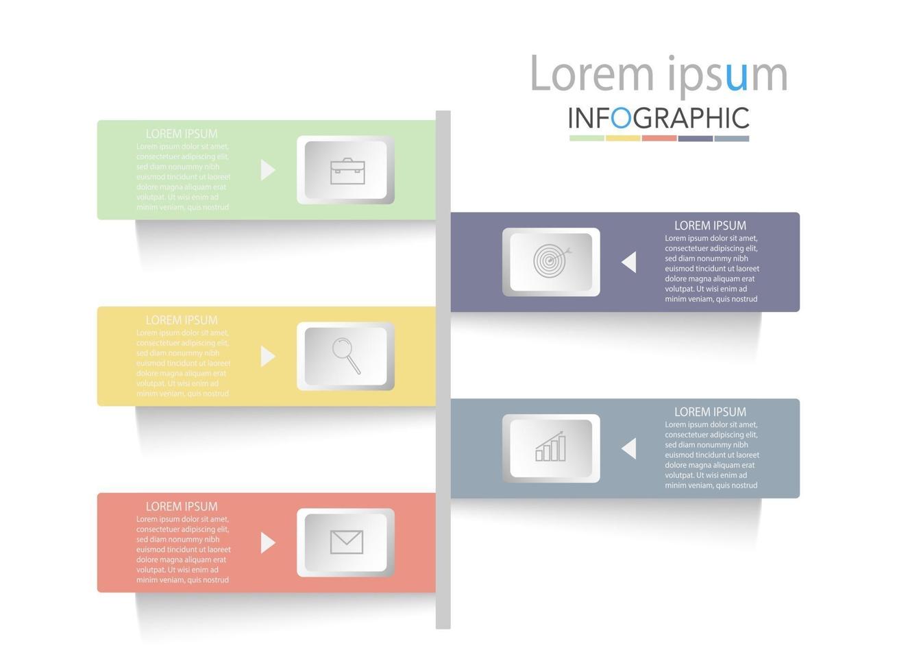 minimale tijdlijn cirkel infographic sjabloon vijf opties of stappen. vector